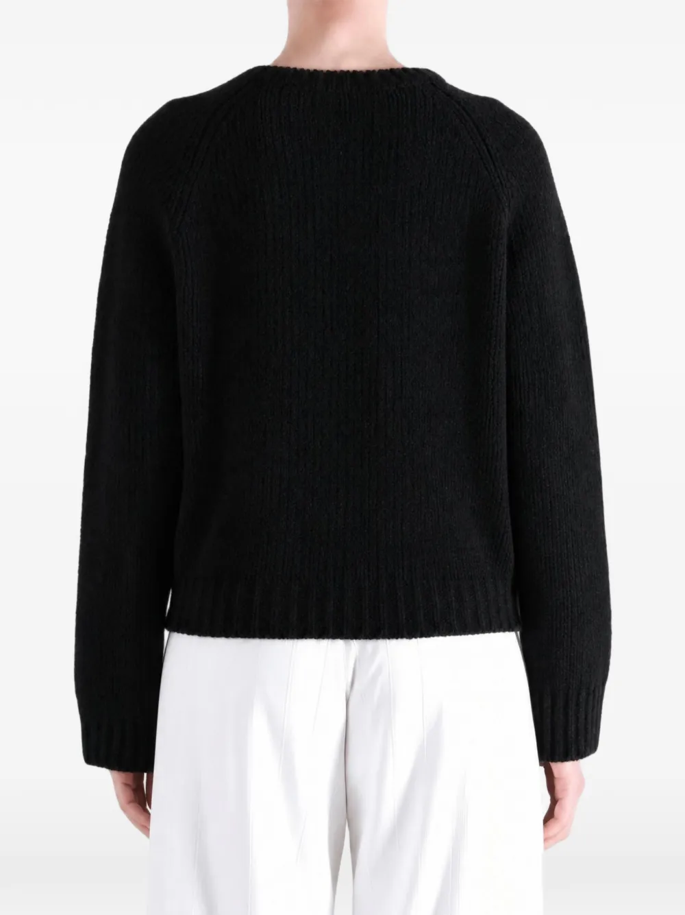 Auralee Ribbed-knit Raglan-sleeve Sweater in Black, view 4