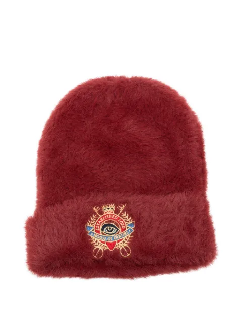 House of errors embroidered-crest faux-fur beanie hat