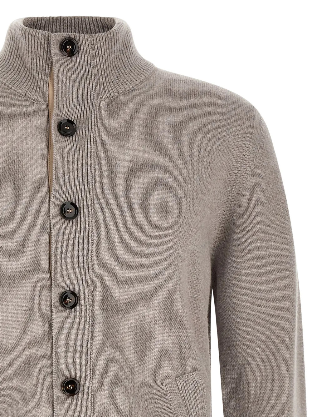 Brioni Vest met hoge hals en knopen Beige