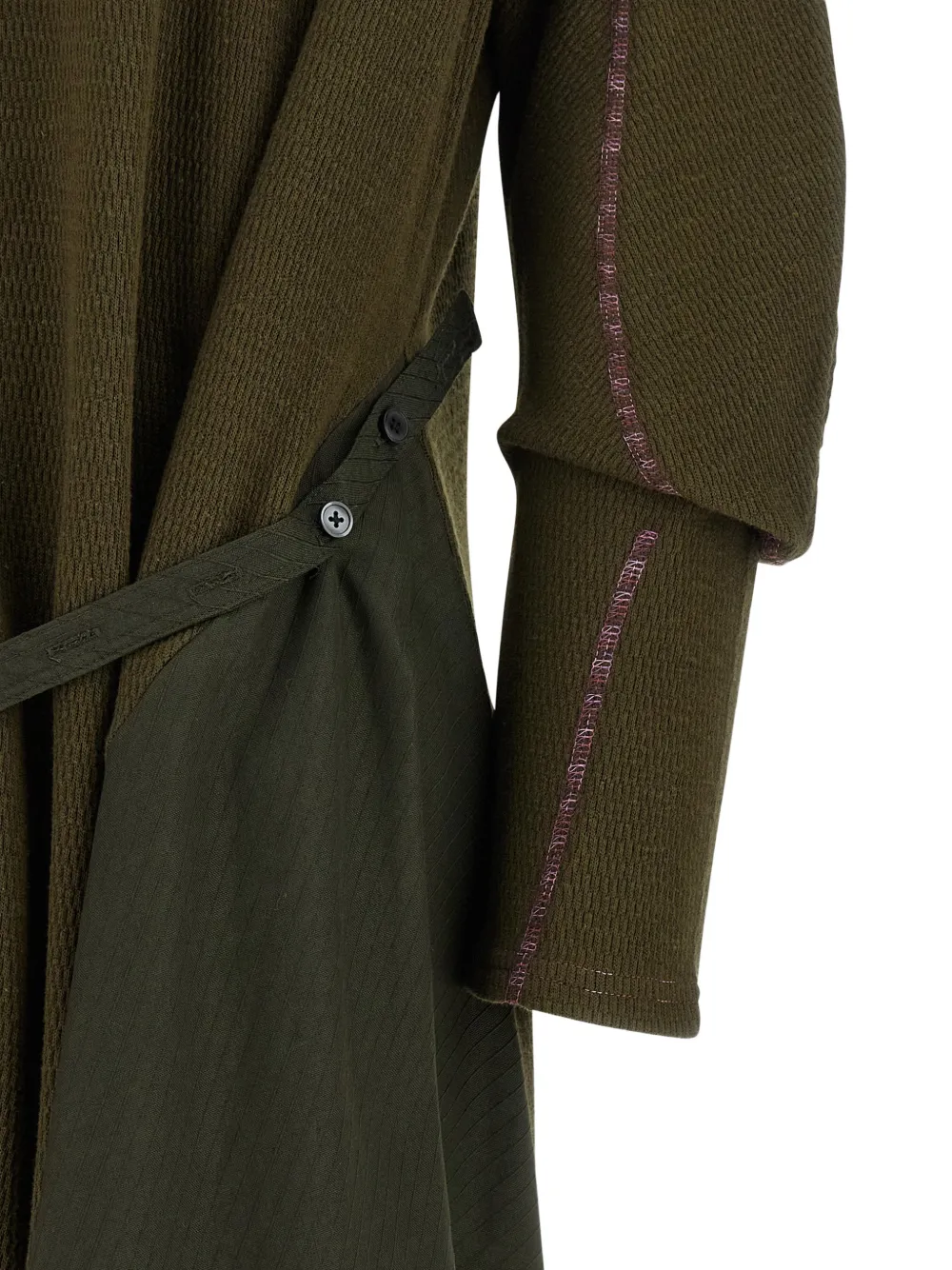 Kiko Kostadinov Jurk met asymmetrische zoom en lange mouwen Groen
