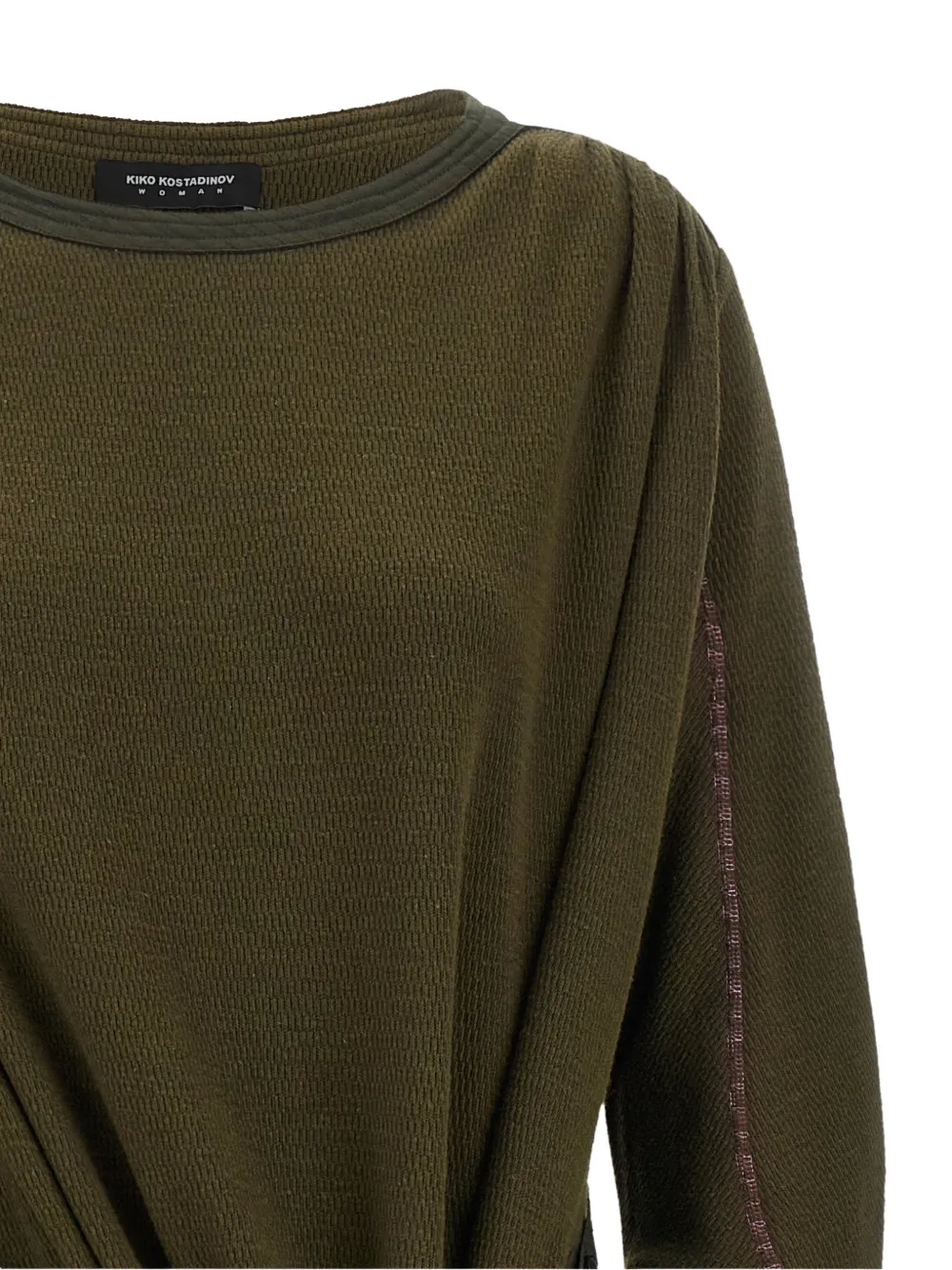 Kiko Kostadinov Jurk met asymmetrische zoom en lange mouwen Groen