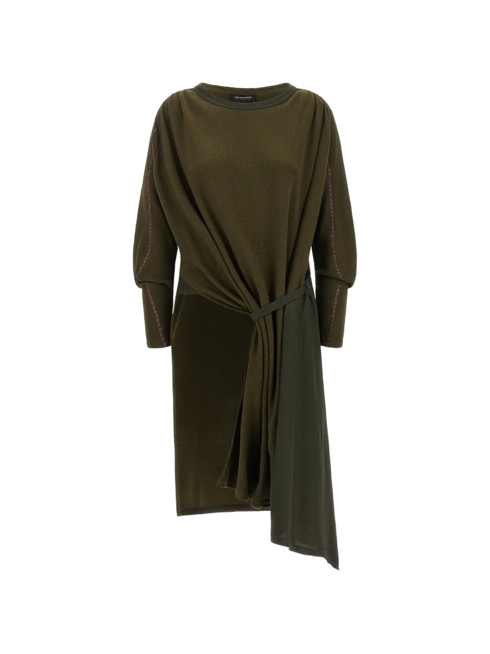 Kiko Kostadinov long-sleeve asymmetrical-hem dress - Verde