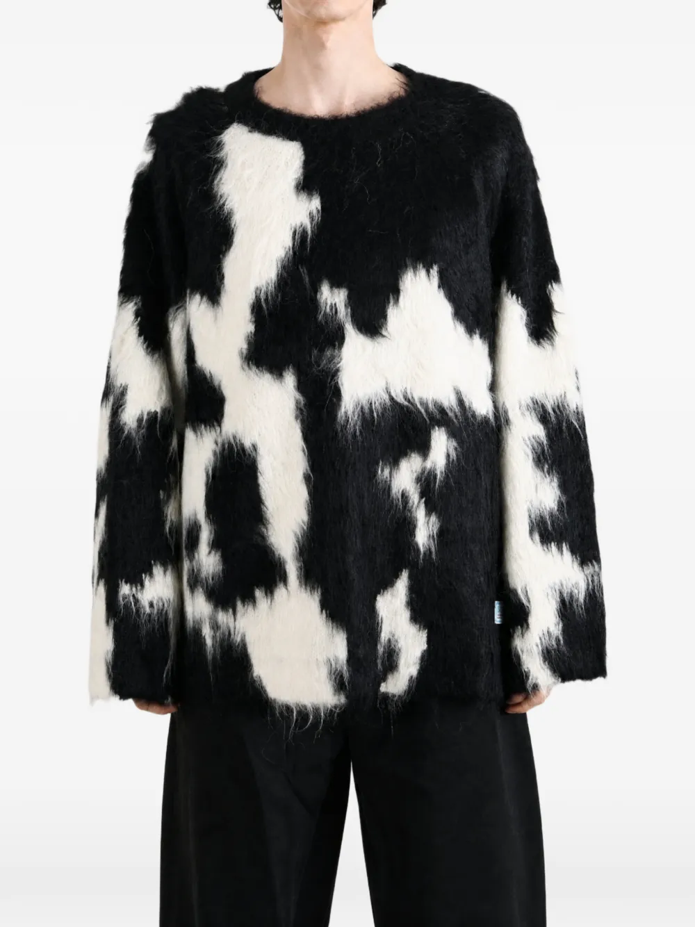 BODE Holstein trui met koeien-print Zwart