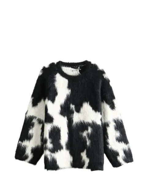 BODE Holstein cow-print sweater