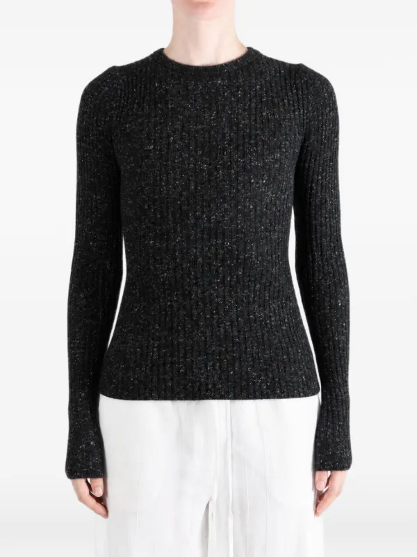 Auralee Ribbed-knit Cashmere Sweater in Black