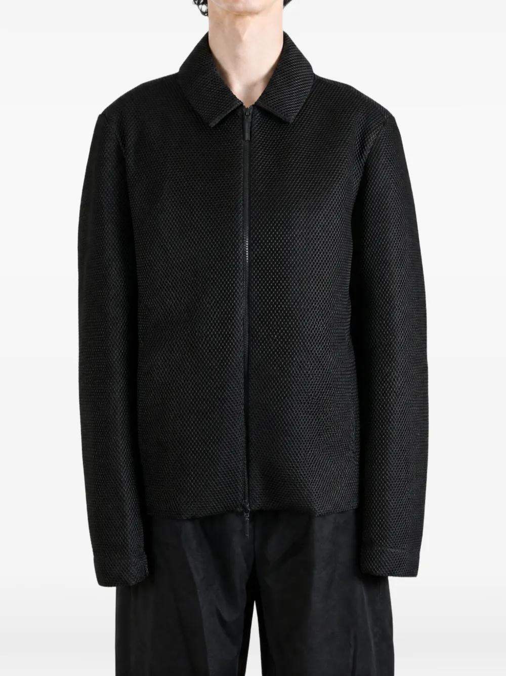 PUMA Jack met meshtextuur en rits Zwart