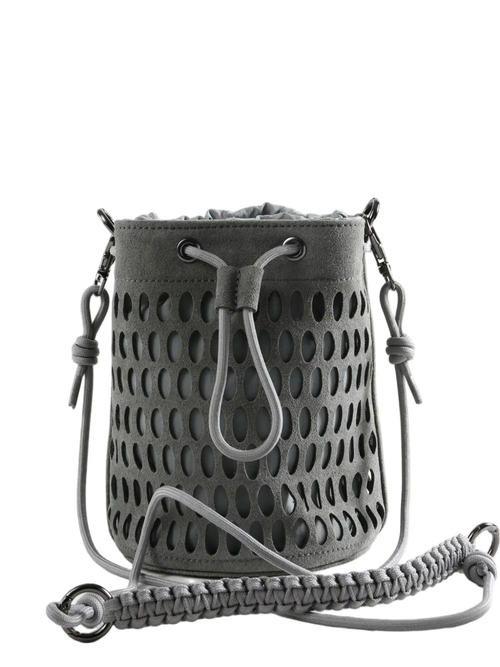 PUMA perforated-suede bucket bag - Grigio