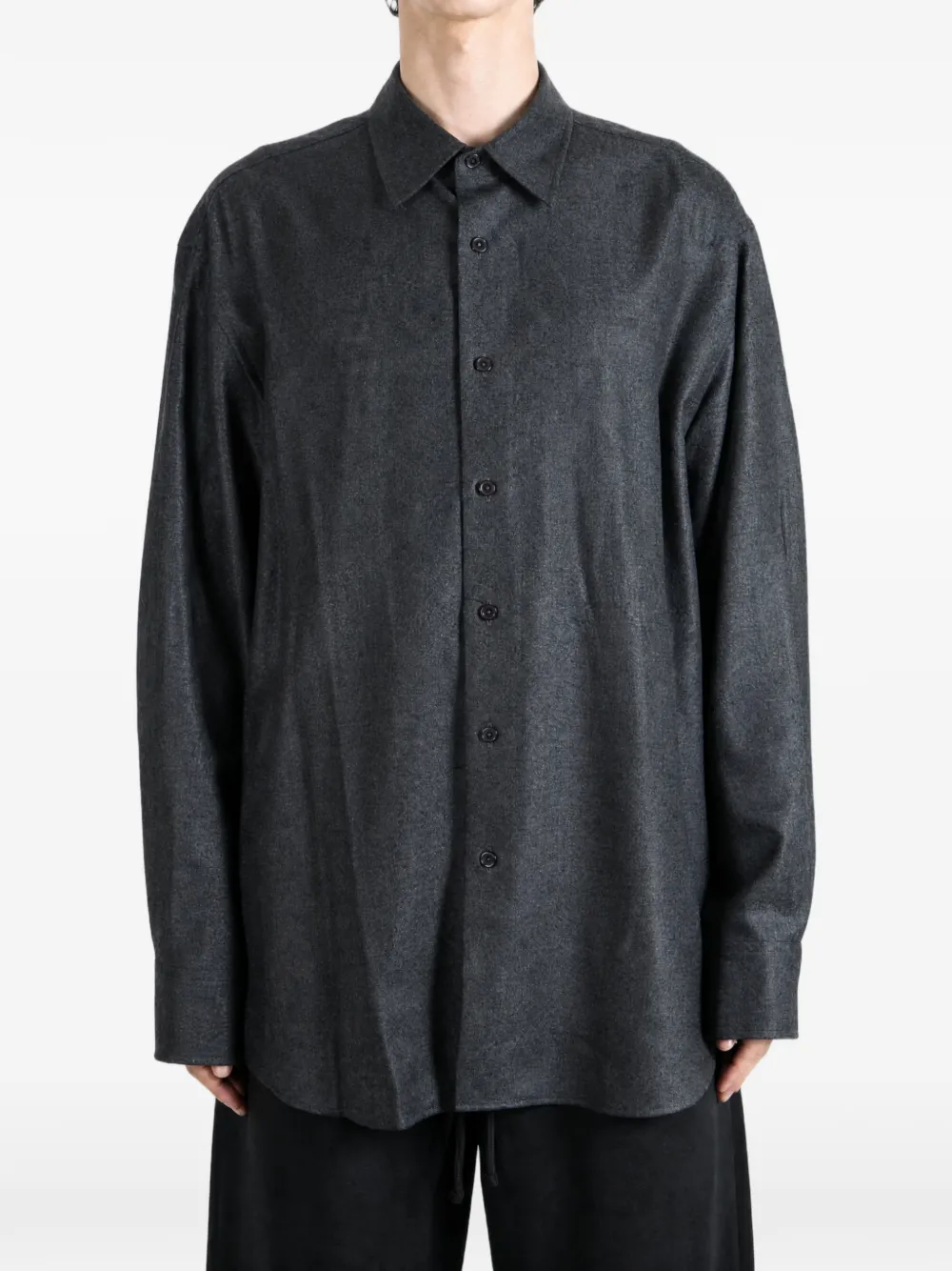Auralee Button-down Long-sleeve Shirt in Grey, view 2