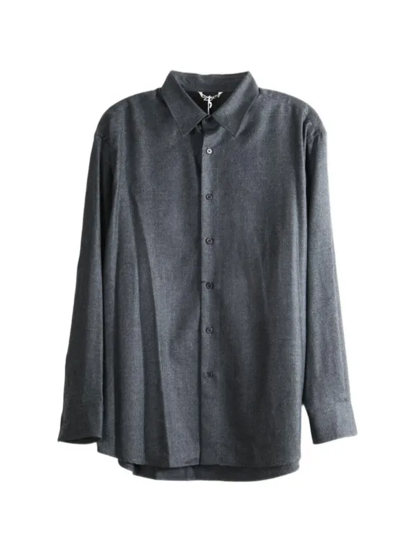 Auralee Button-down Long-sleeve Shirt in Grey