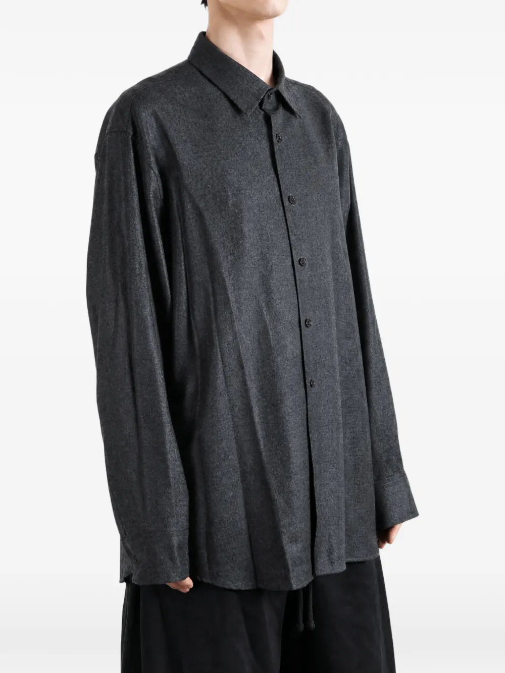 Auralee Button-down Long-sleeve Shirt in Grey, view 3