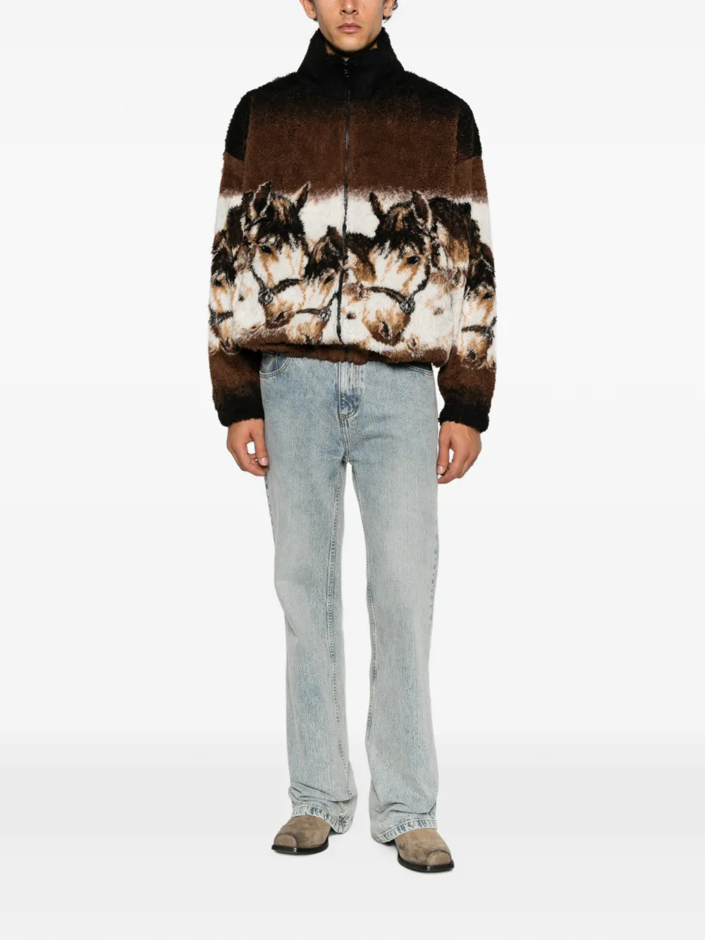 MM6 Maison Margiela Hoodie met ruiterprint Bruin