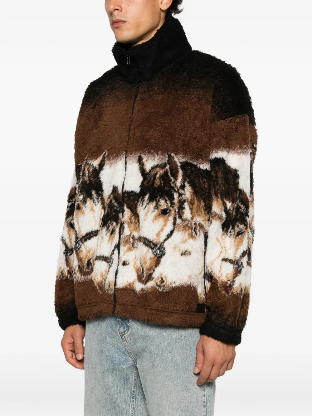 MM6 Maison Margiela Hoodie met ruiterprint Bruin