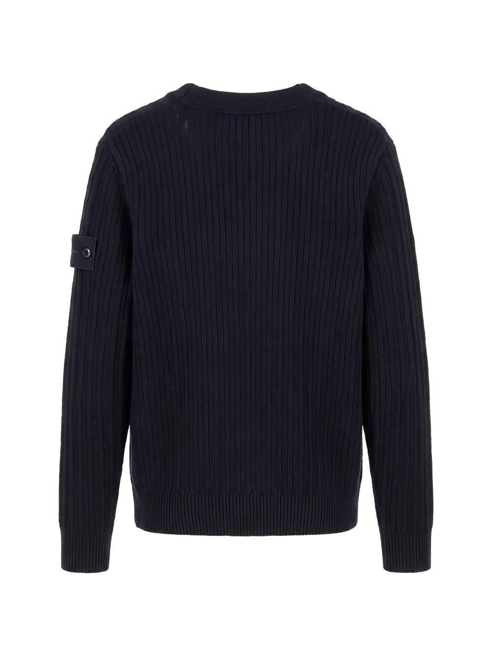 Stone Island logo-patch waffle-knit sweater Blauw