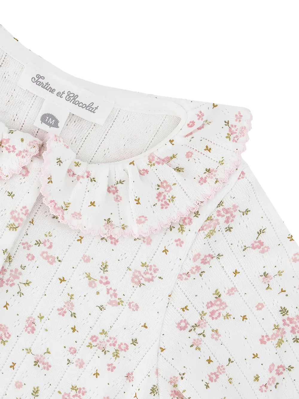 Tartine Et Chocolat Pyjama met bloemen-print en ruches Wit