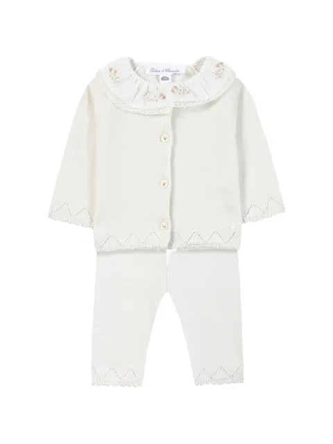 Tartine Et Chocolat floral-collar pointelle-knit set