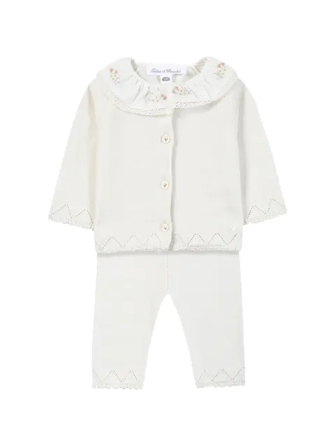 Tartine Et Chocolat floral-collar pointelle-knit set