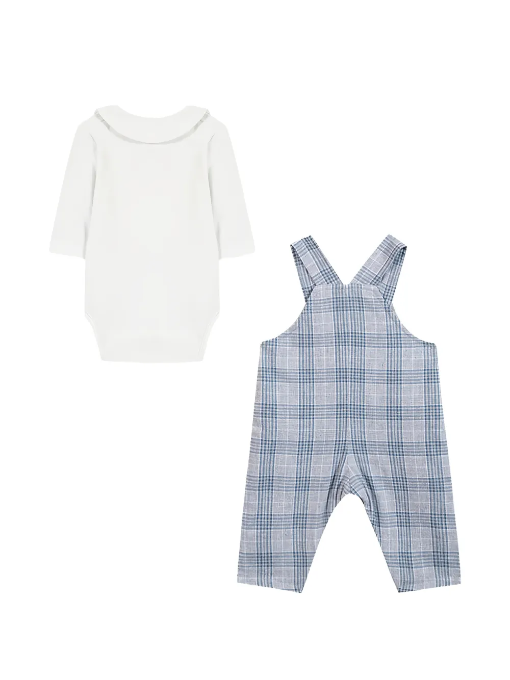 Tartine Et Chocolat check-pattern dungarees set Wit