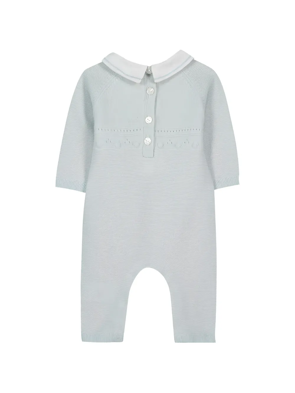 Tartine Et Chocolat Pointelle gebreide romper met Peter Pan-kraag Blauw