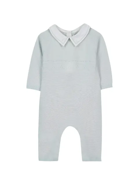 Tartine Et Chocolat Peter Pan collar pointelle-knit romper
