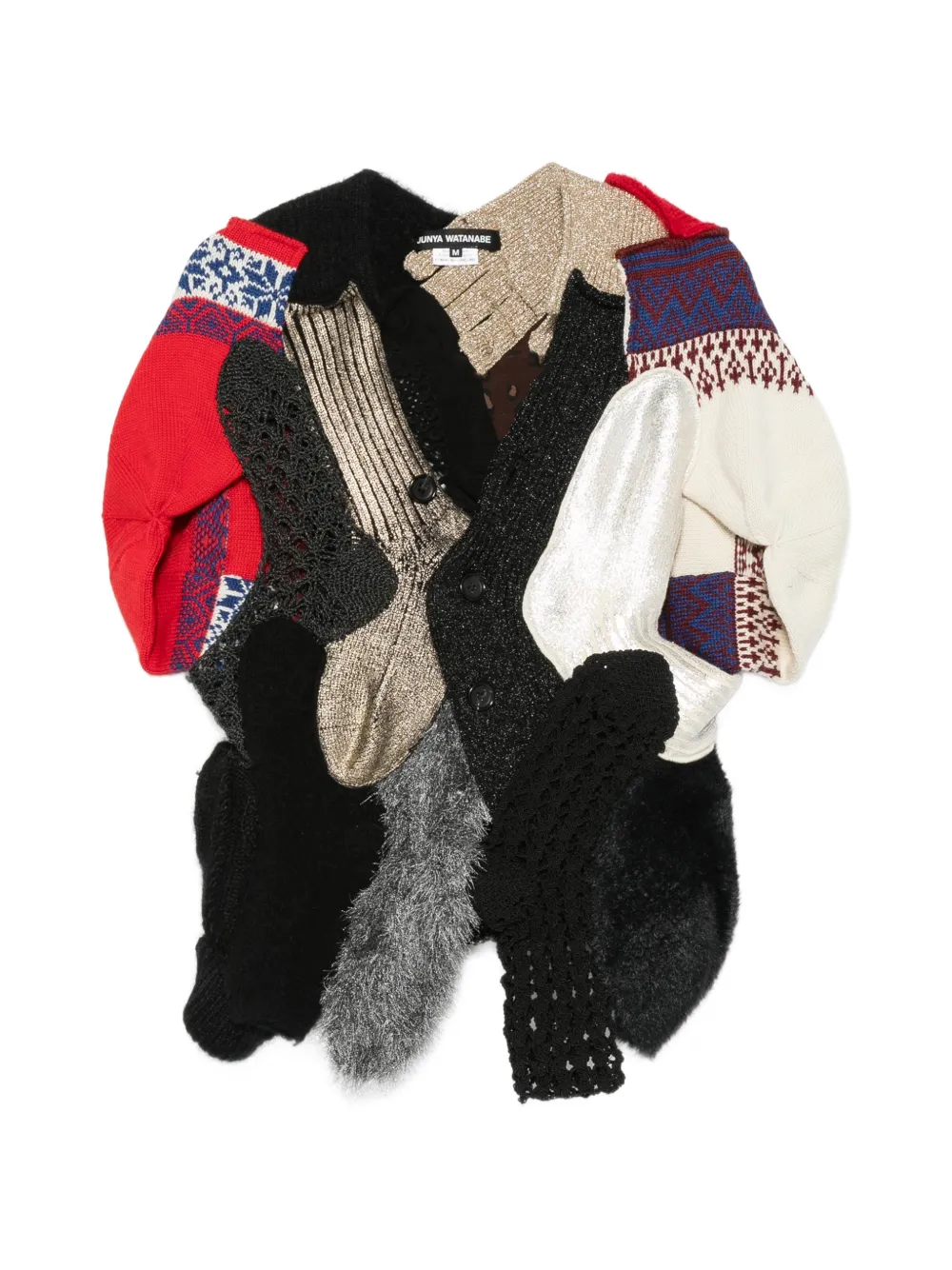 Junya Watanabe mixed-material patchwork cardigan
