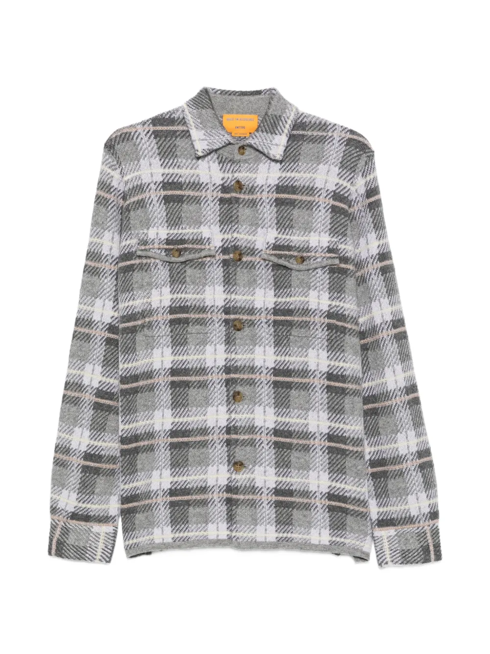 Guest In Residence check-pattern button-up overshirt - Grigio