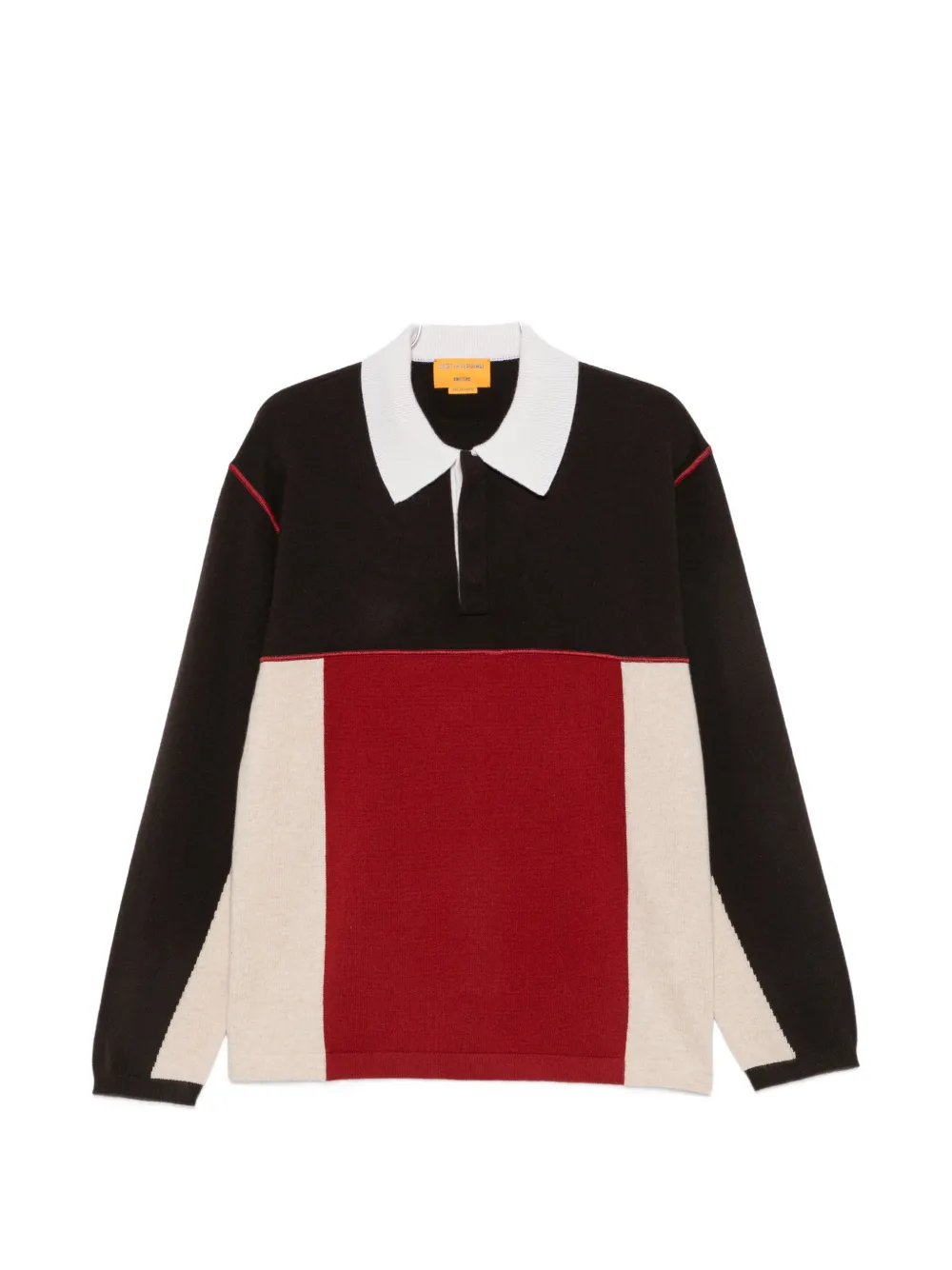 Guest In Residence colour-block long-sleeve polo shirt