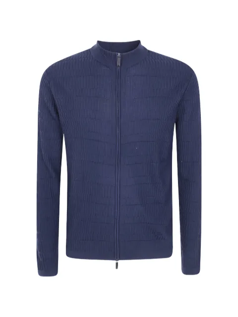 Emporio Armani ribbed zip-up wool cardigan