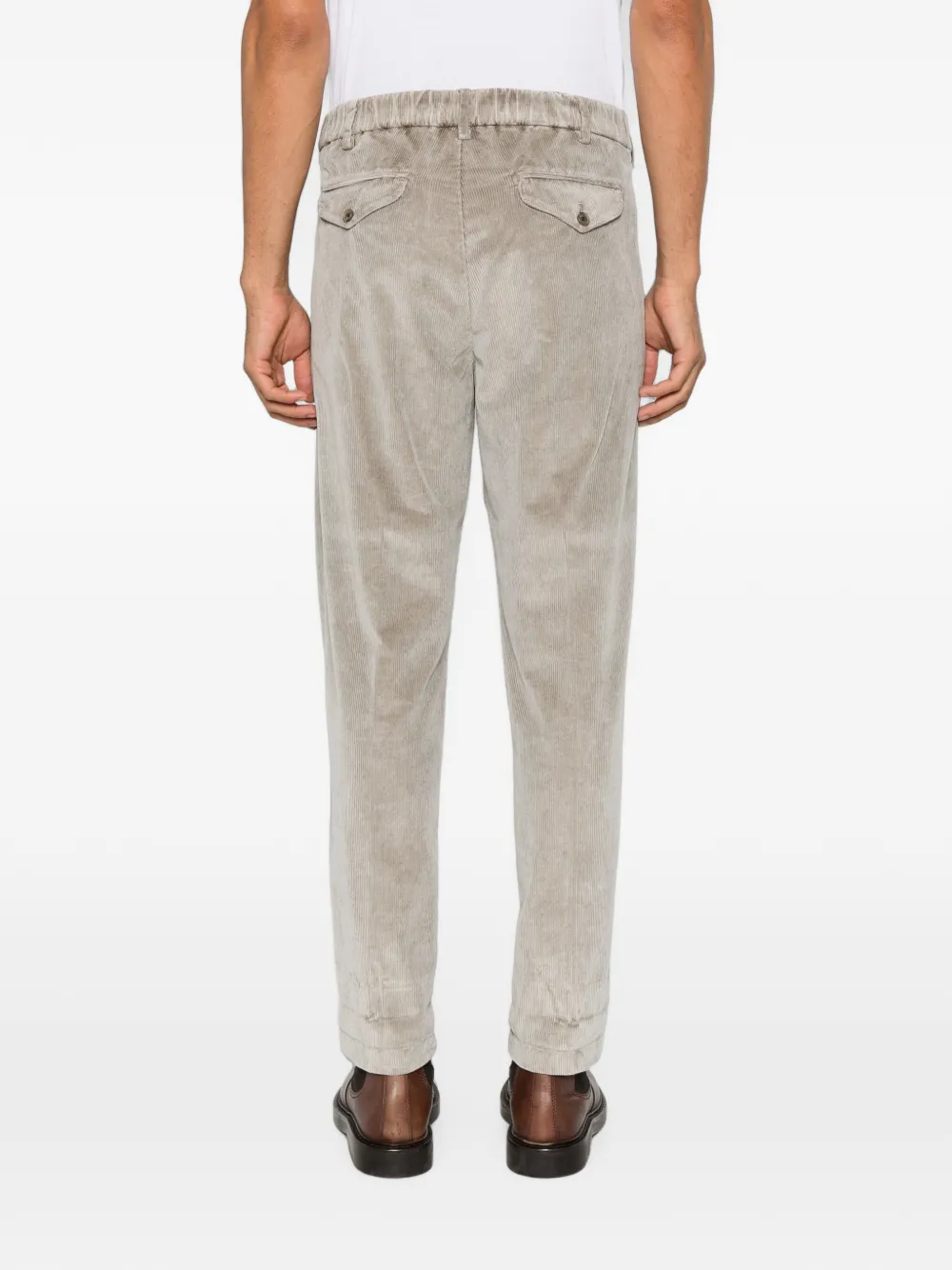 My Myths Ribfluwelen plooibroek Beige