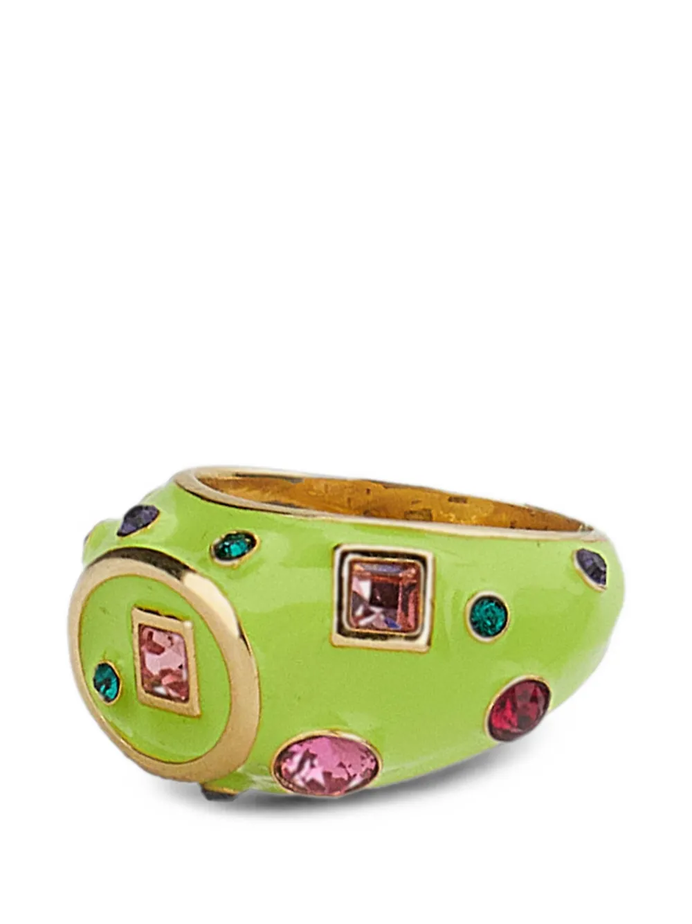 Moi Même Milano crystal-embellished enamelled ring