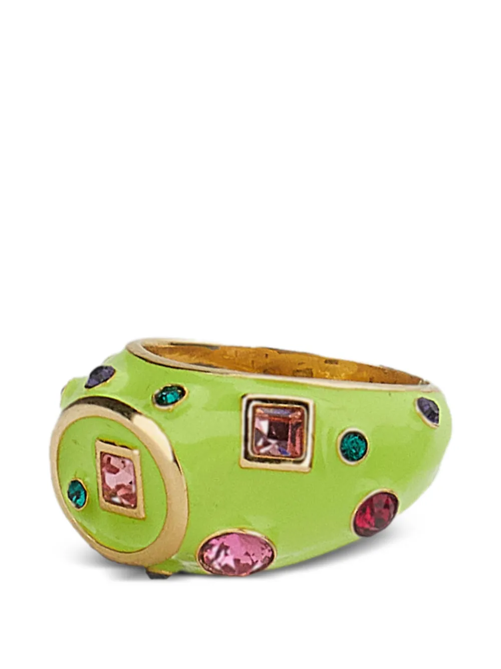 Moi Même Milano crystal-embellished enamelled ring