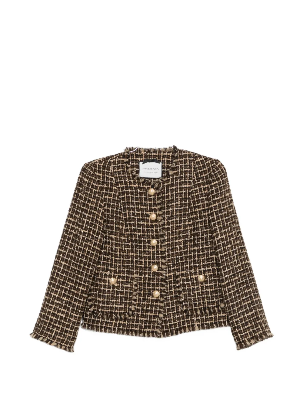 ANDIATA frayed-edge tweed jacket