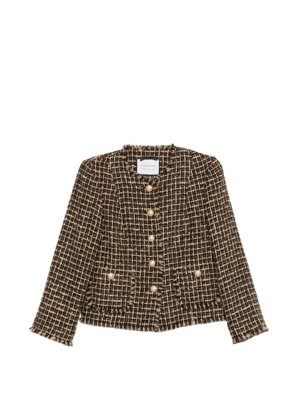 ANDIATA frayed-edge tweed jacket