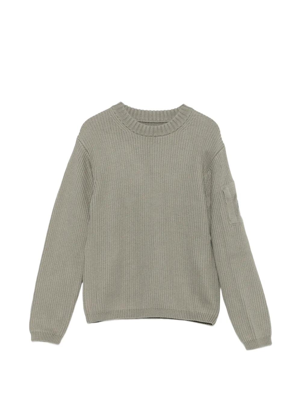 C.P. Company Kids ribbed-knit lens-detail sweater Grijs