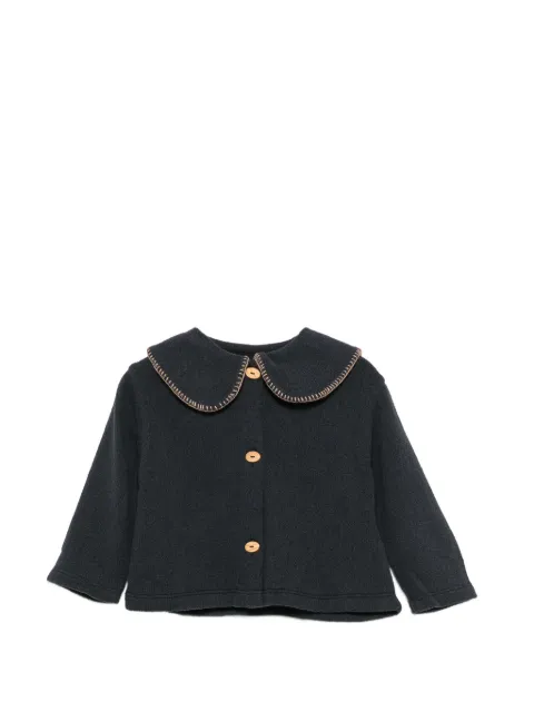 PLAY UP contrast-stitch Peter-Pan-collar cardigan