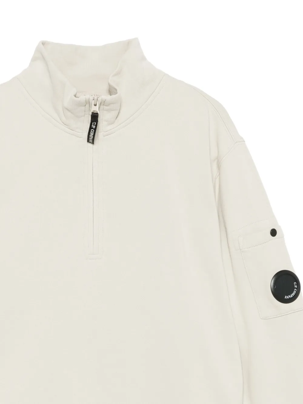 C.P. Company Kids Lens-detail quarter-zip sweatshirt Grijs