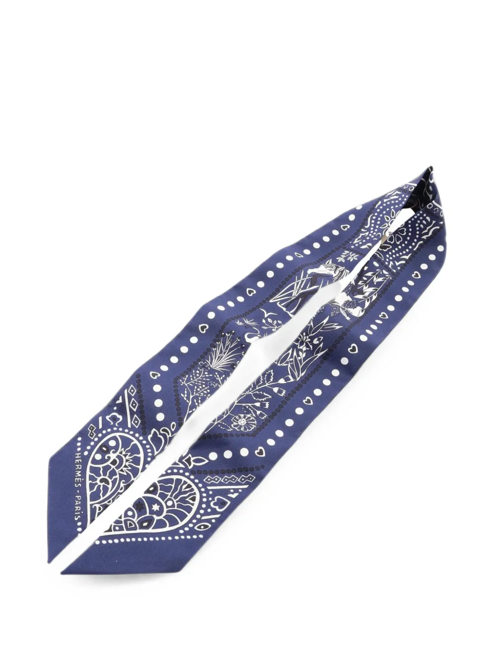 Hermès Pre-Owned 2020s Entre Ciel et mer Twilly ribbon scarf - Blu