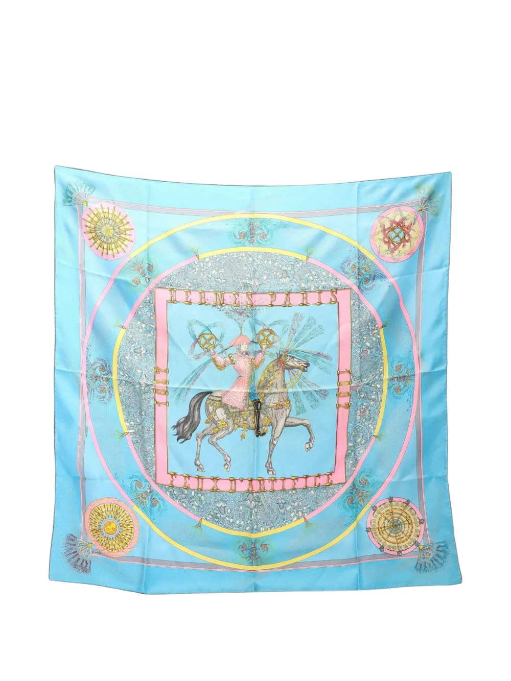 Hermès Pre-Owned 2000s fireworks-print scarf - Blu