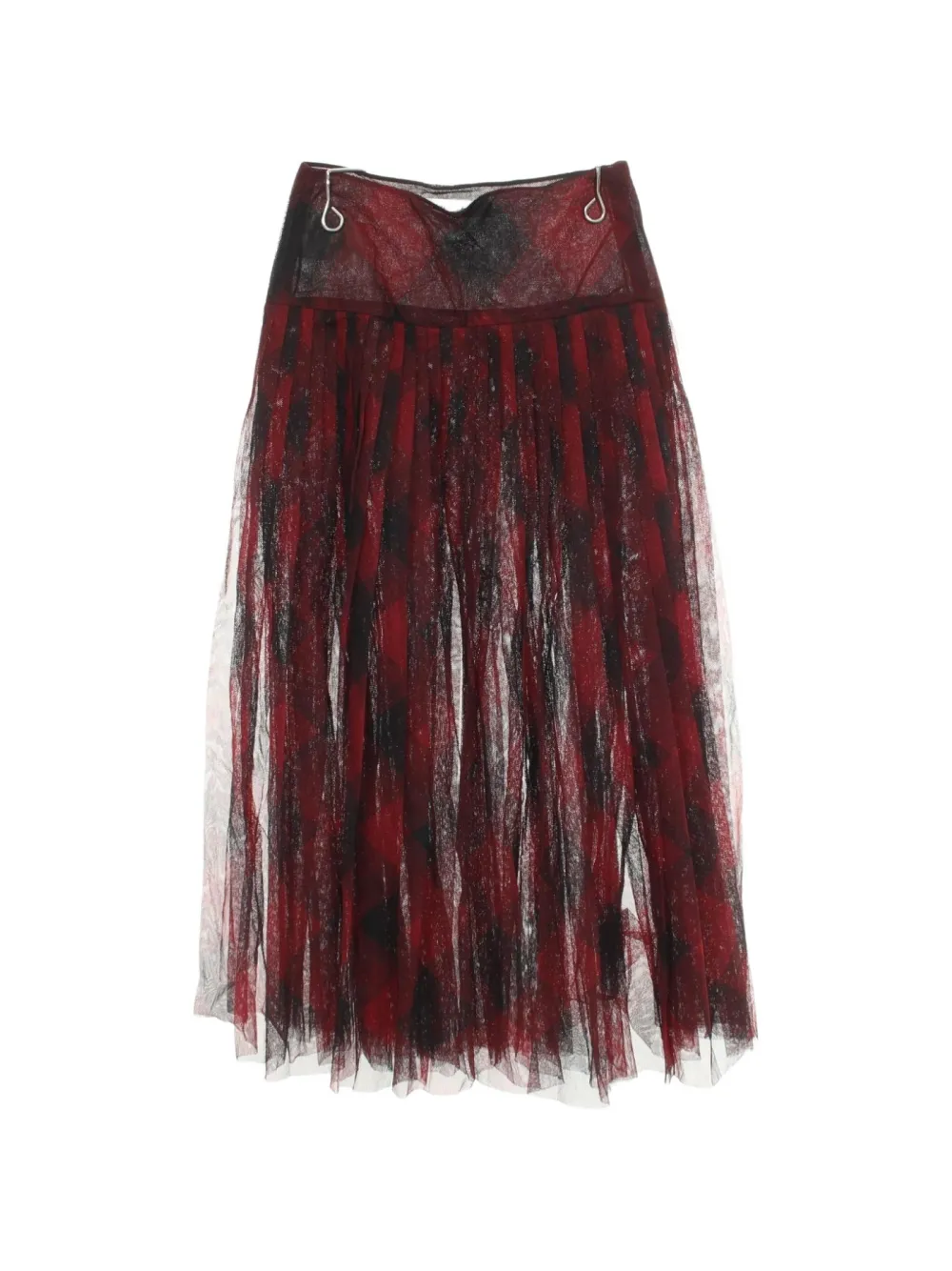 Christian Dior Pre-Owned jupe longue en tulle à design plissé (années 2010) - Rouge