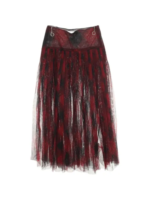 Christian Dior Pre-Owned 2010s tulle pleated maxi skirt