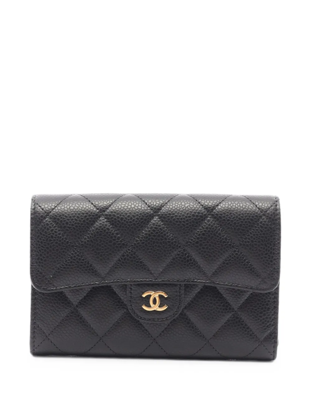 CHANEL Pre-Owned 2021s Matelassé trifold wallet - Nero