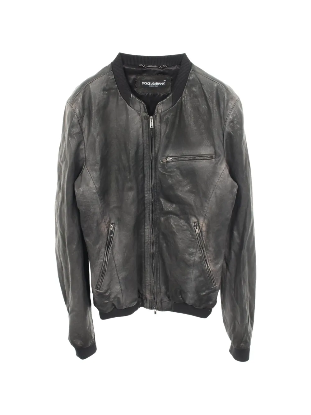 Dolce & Gabbana Pre-Owned veste bomber en cuir (années 2000) - Noir