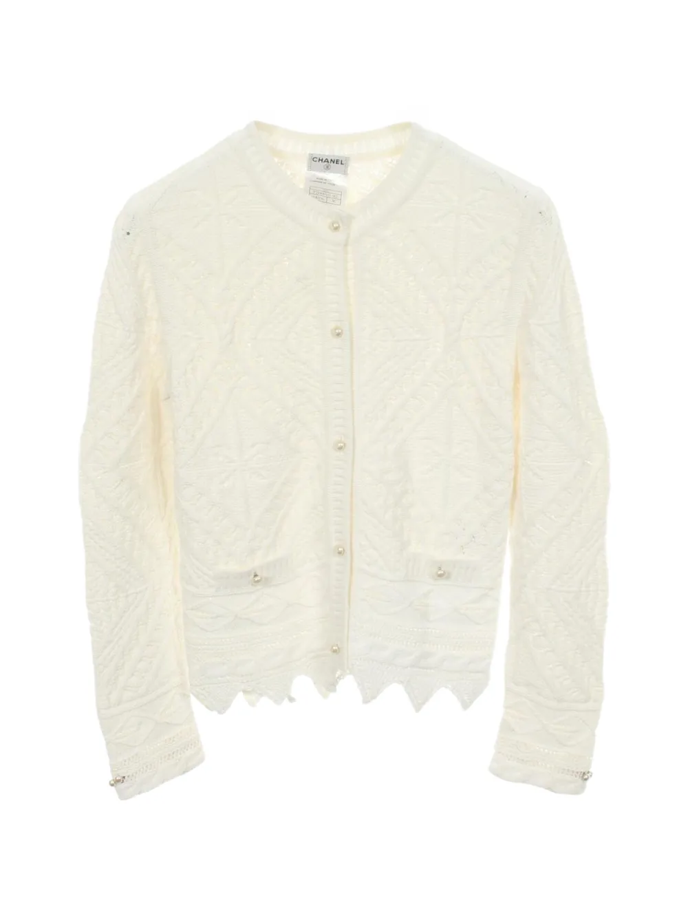 CHANEL Pre-Owned 1986-1988 crochet-knit cardigan - Bianco
