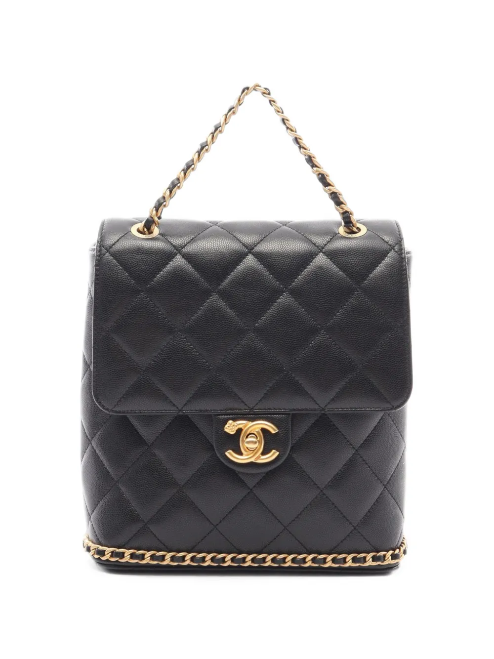 CHANEL Pre-Owned 2021 Camellia Matelassé backpack - Nero