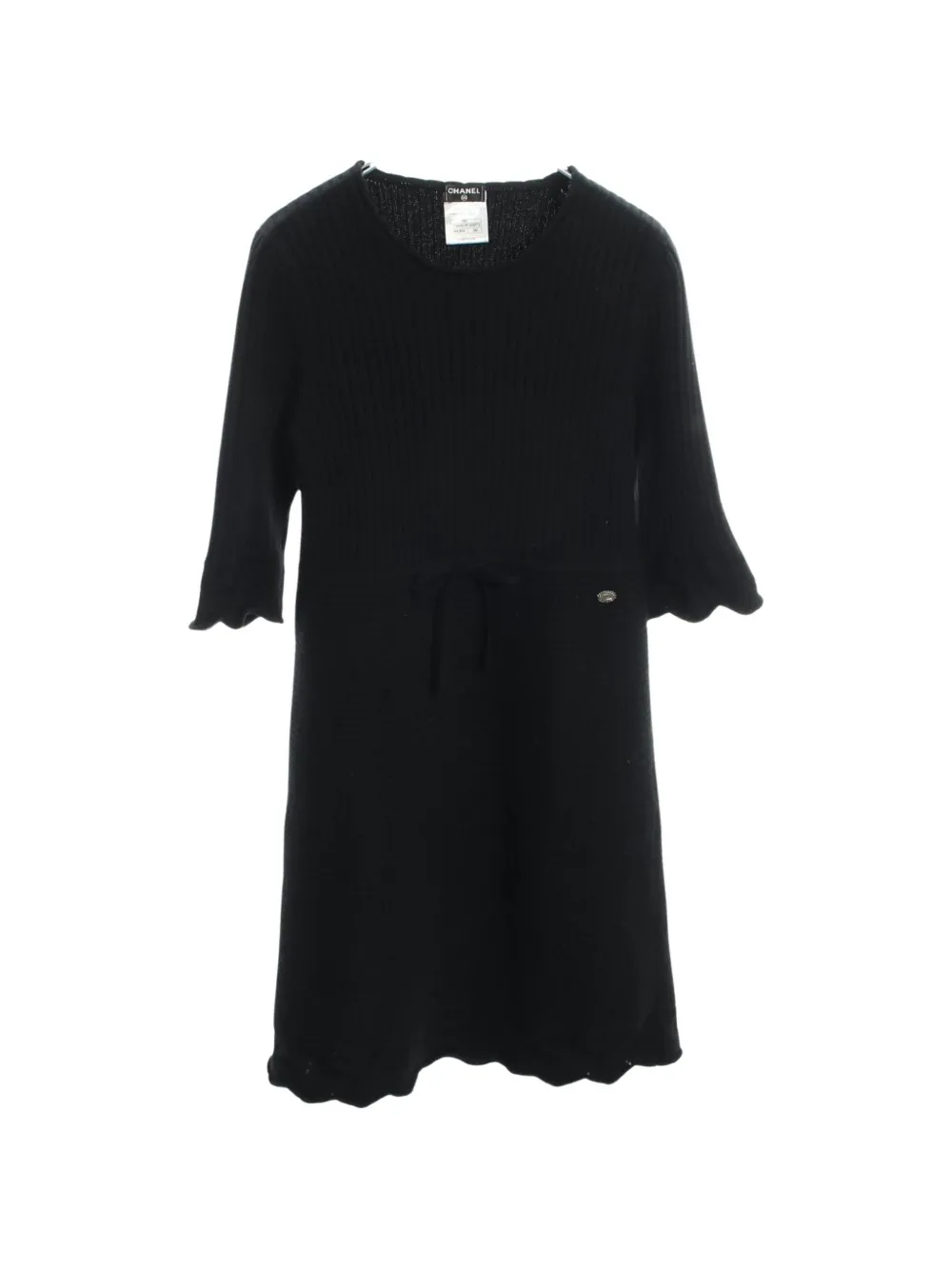 CHANEL Pre-Owned 1986-1988 Cocomark knitted midi dress - Nero