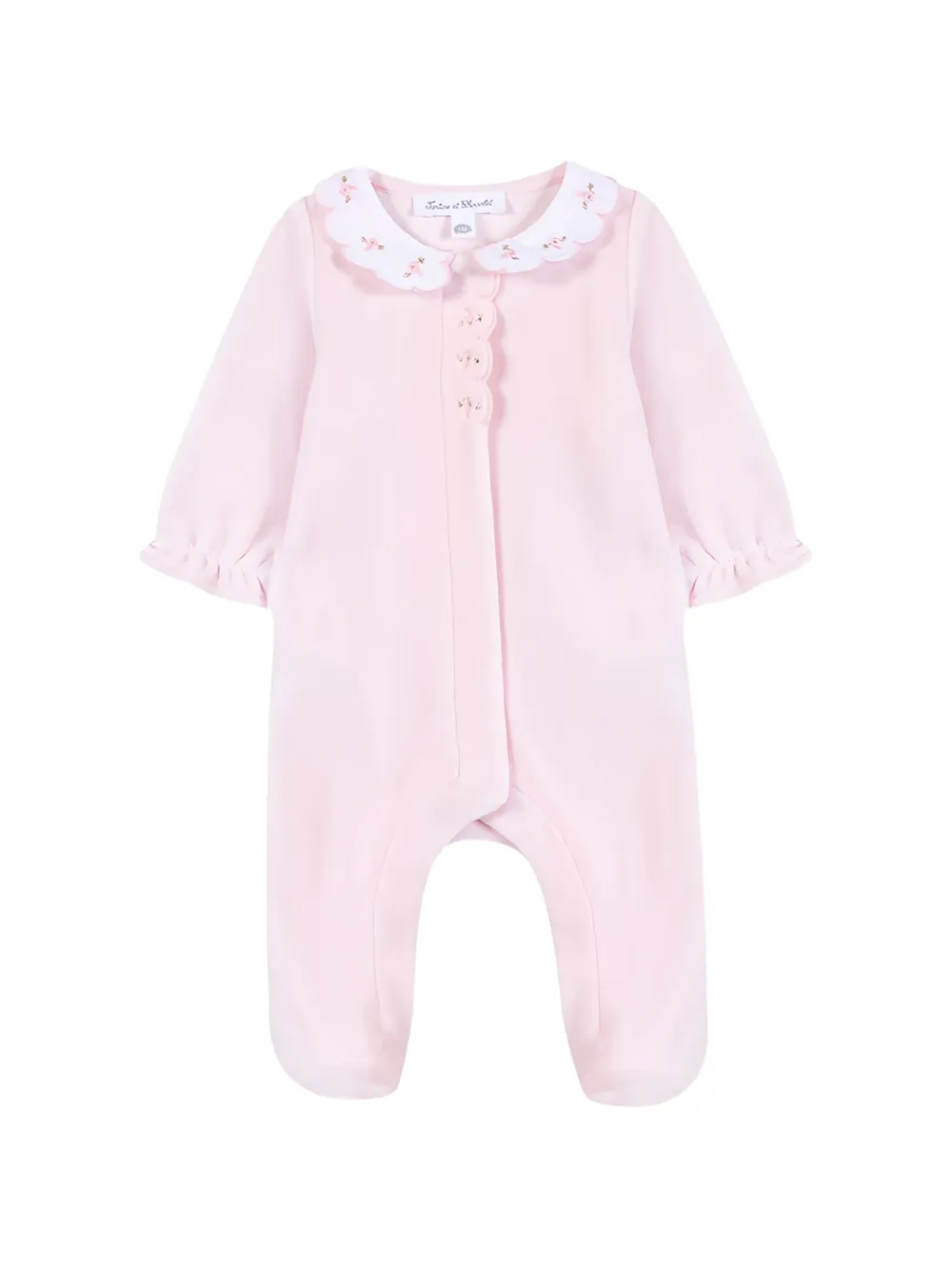 Tartine Et Chocolat embroidered scalloped-trim pajamas - Rosa