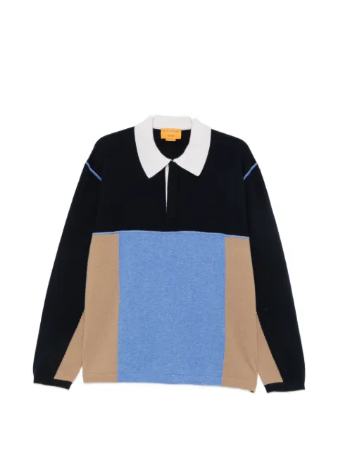 Guest In Residence colour-block long-sleeve polo shirt