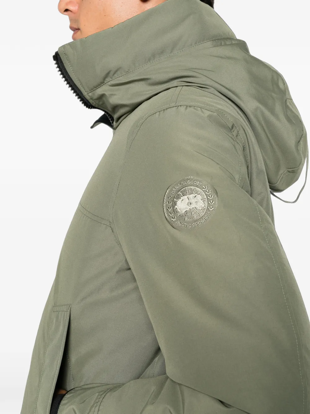 Canada Goose Jas met logopatch en capuchon Groen