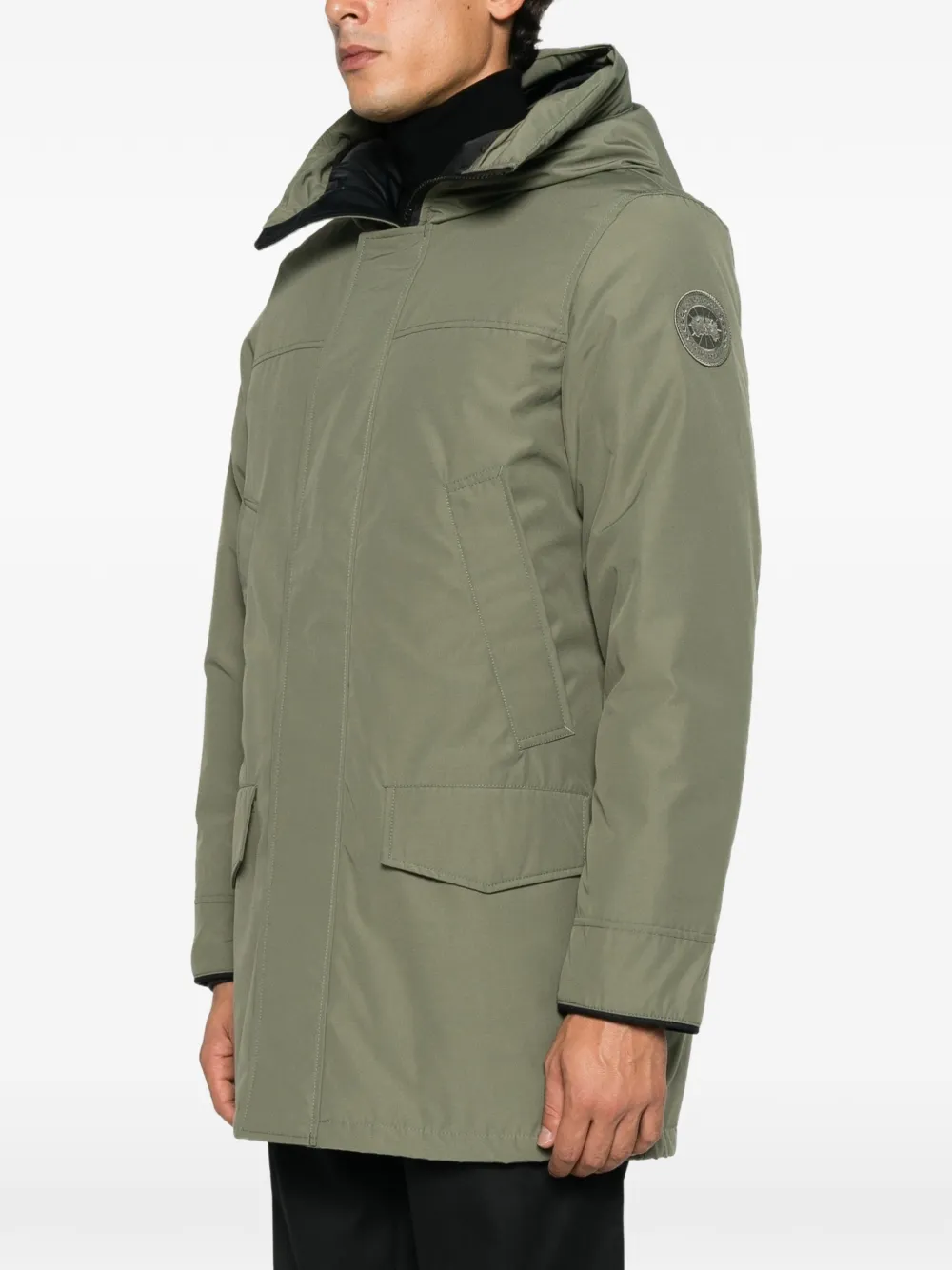 Canada Goose Jas met logopatch en capuchon Groen