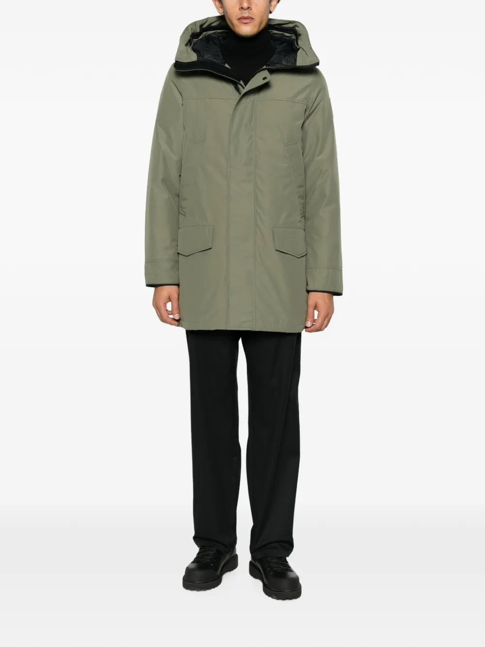 Canada Goose Jas met logopatch en capuchon Groen