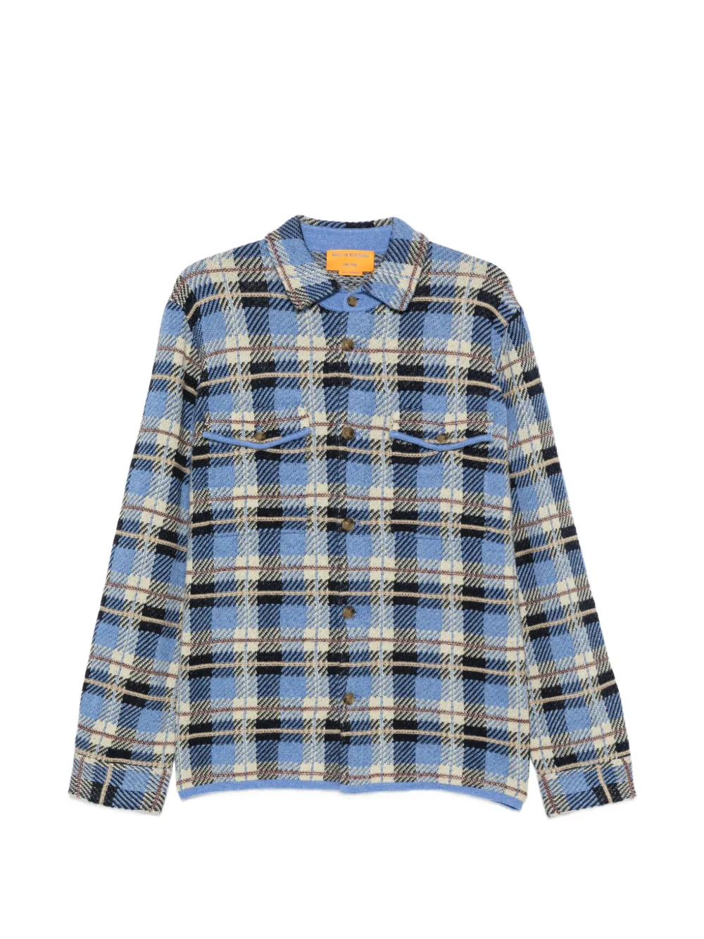 Guest In Residence check-pattern button-down polo shirt